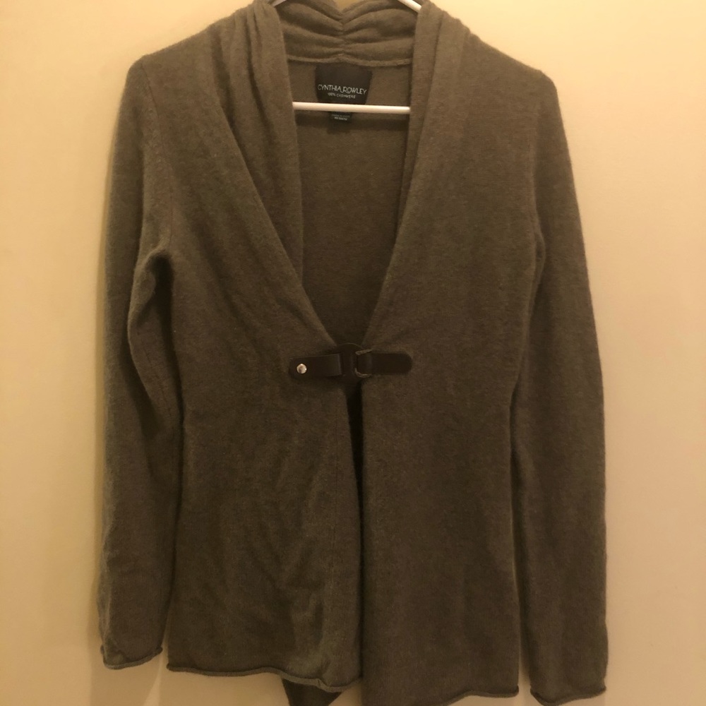 100% CASHMERE cardigan green Cynthia Rowley XS